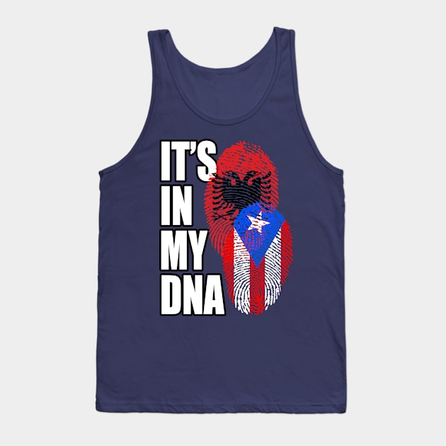 Albanian And Puerto Rican Mix DNA Flag Heritage Gift Tank Top by Just Rep It!!